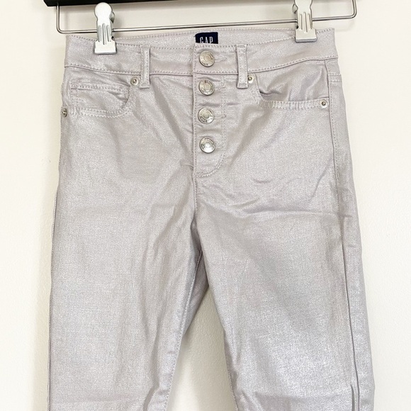 Gap Denim Silver Foil Stretch High Rise Jegging 8 - Picture 2 of 6